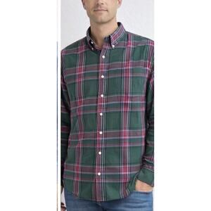 Mark Alexander Shirt Plaid Button Down Mens L Green Red Casual Cotton